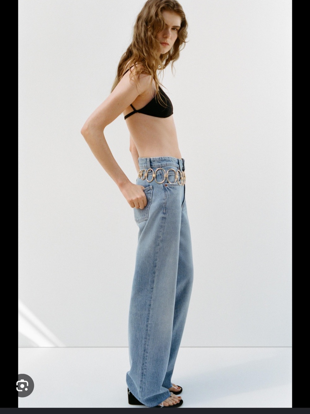 Zara high rise Light Blue Wide-Leg Women's Jeans